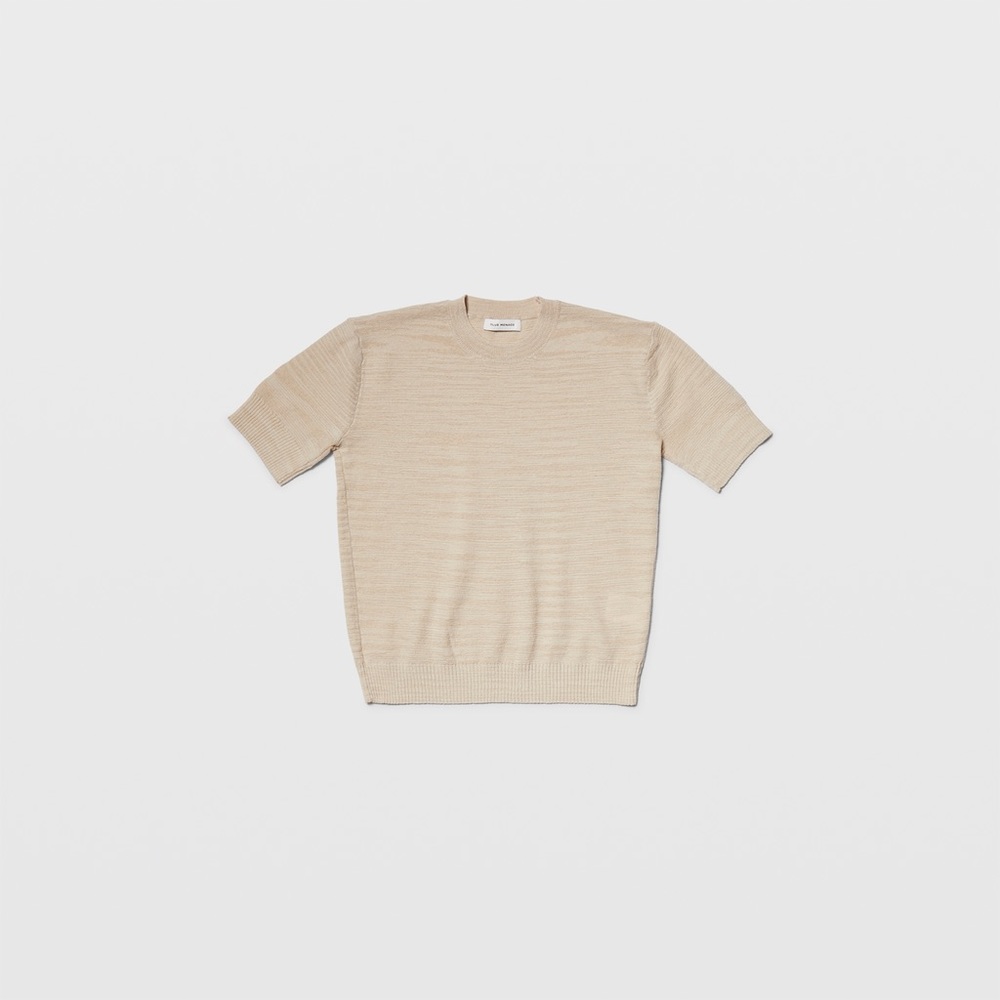 Club Monaco Camel Beige Boxy Slub Tee